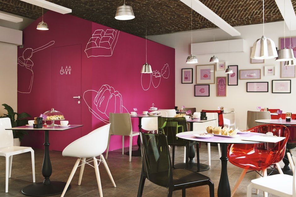 Сочетание цветов в интерьере кафе