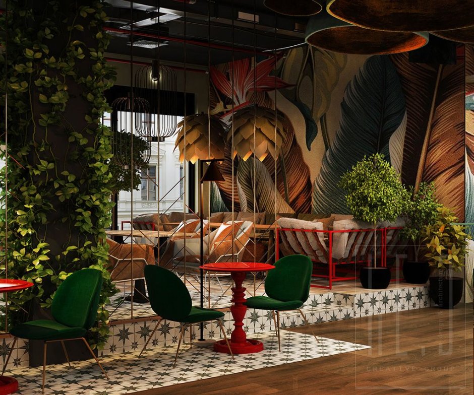 Кафе в тропическом стиле