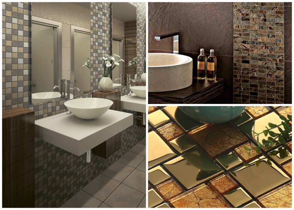 Плитка для пола в сочетании с мозаикой