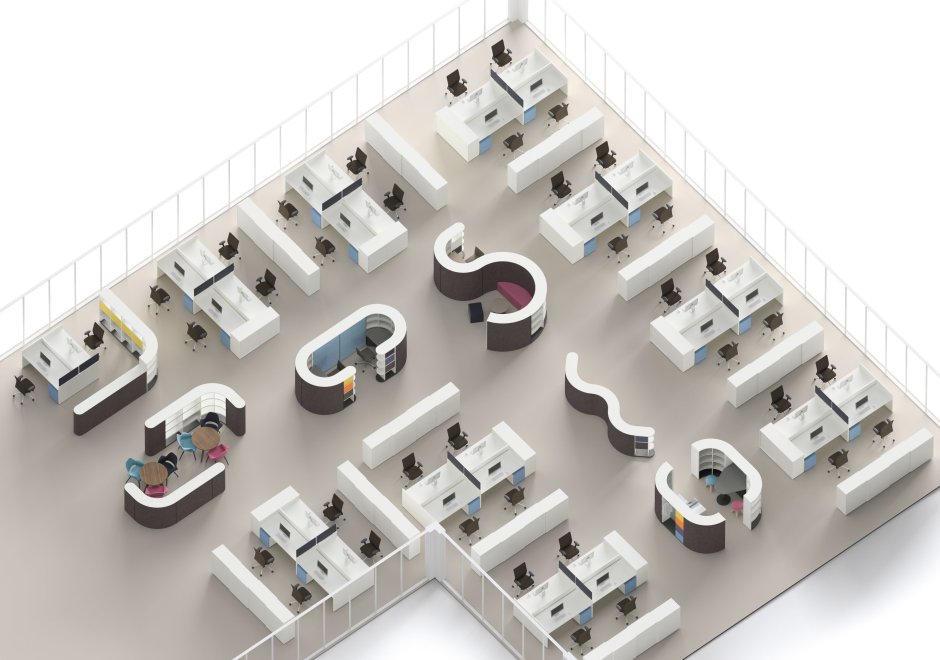 Планировка офиса open Space