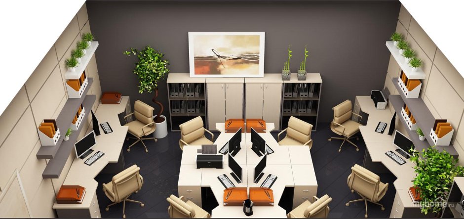 Планировка офиса на 4 человека
