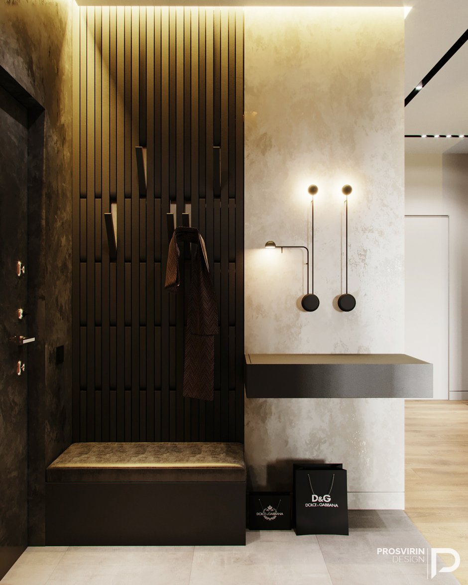 Прихожая в реечном стиле