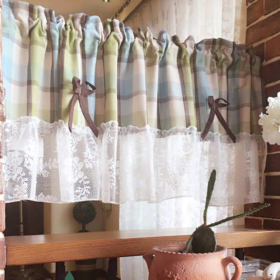 Кухонные занавески в деревенском стиле