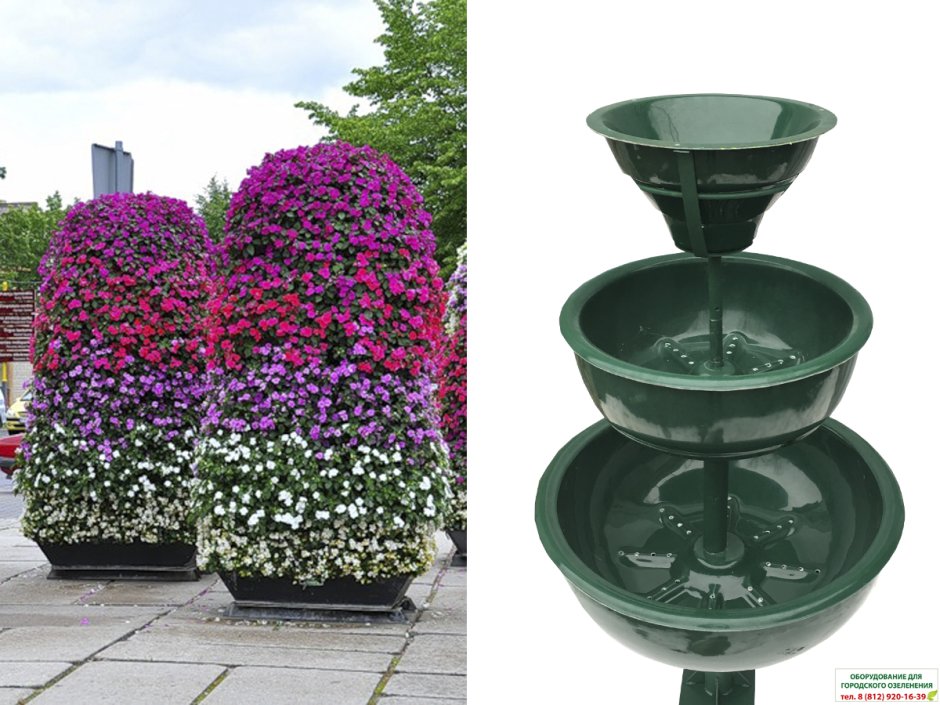 Многоярусные вазоны для цветов уличные