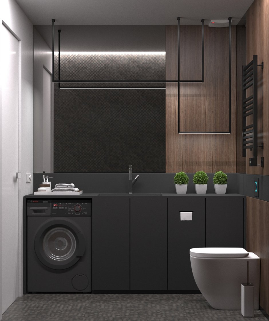 Постирочная с туалетом и раковиной