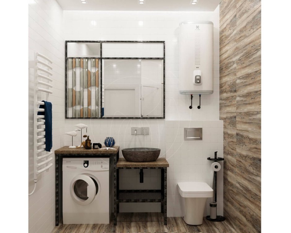 Раковина в санузле в стиле лофт