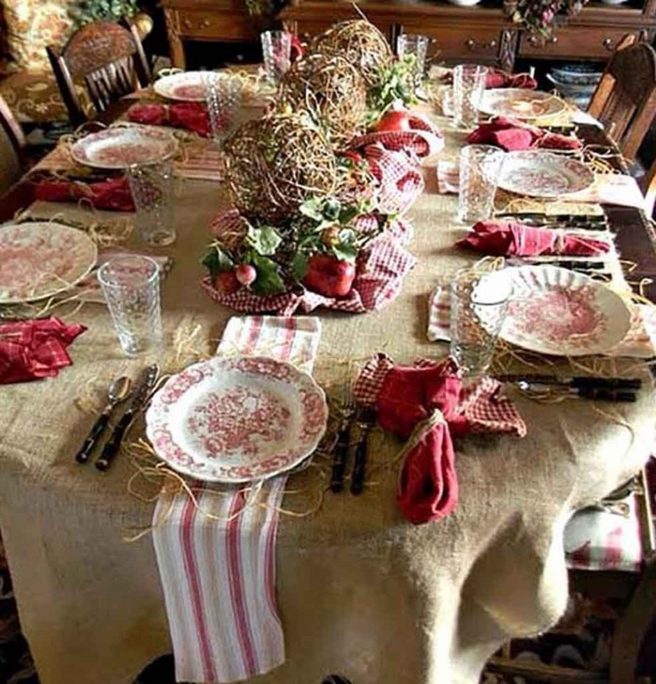 Сервировка стола в стиле Кантри