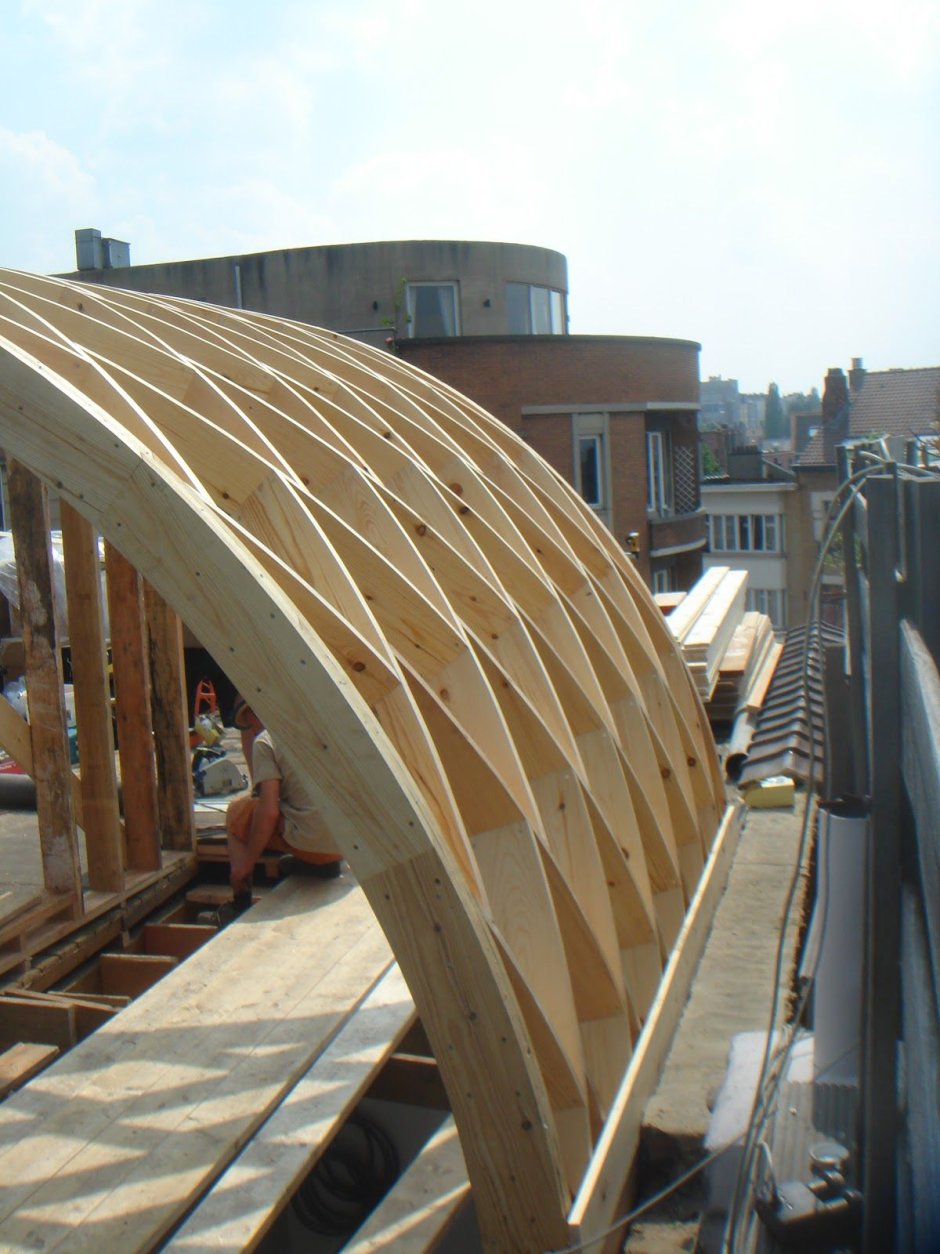 Гнутоклееные балки для купола