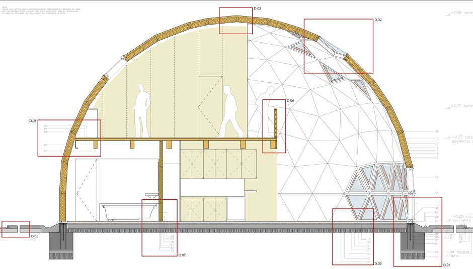 Разрез купольного здания