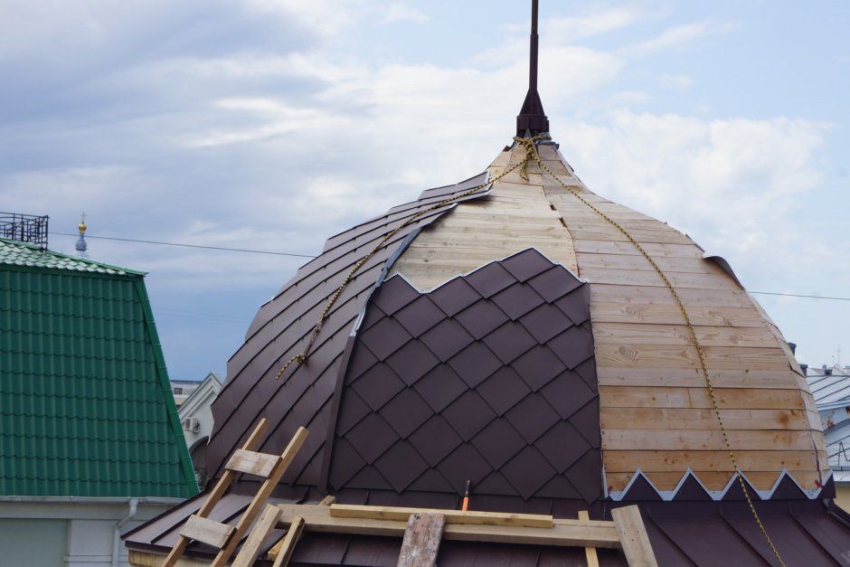 Фальцевая кровля на куполе