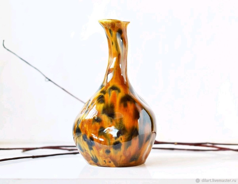 Ваза стекло с узким горлом высота 50 см