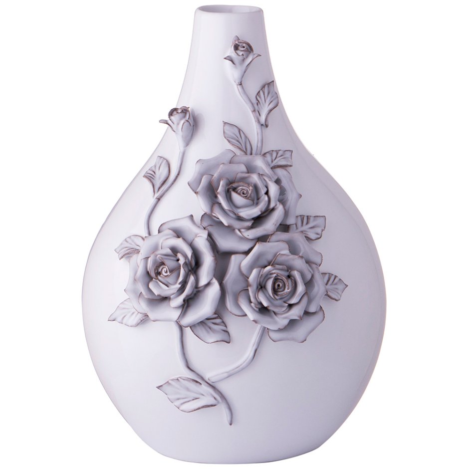 Ваза с узким горлышком белая