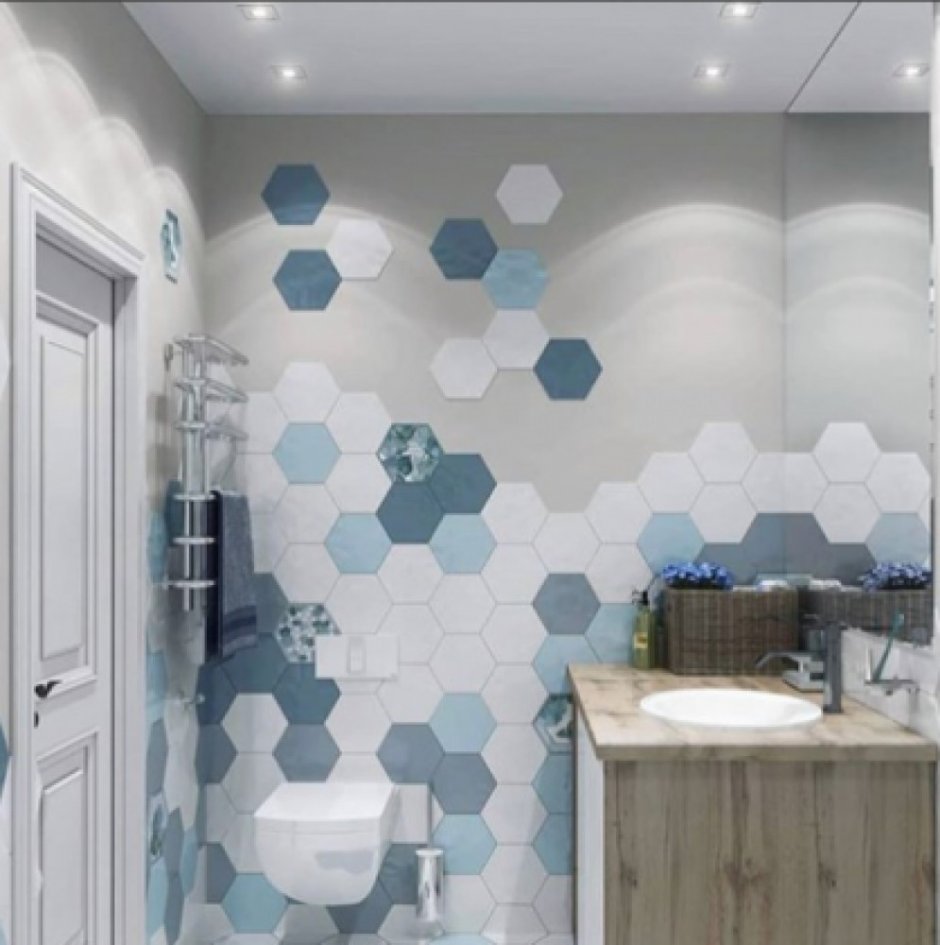 Шестигранная плитка в ванной
