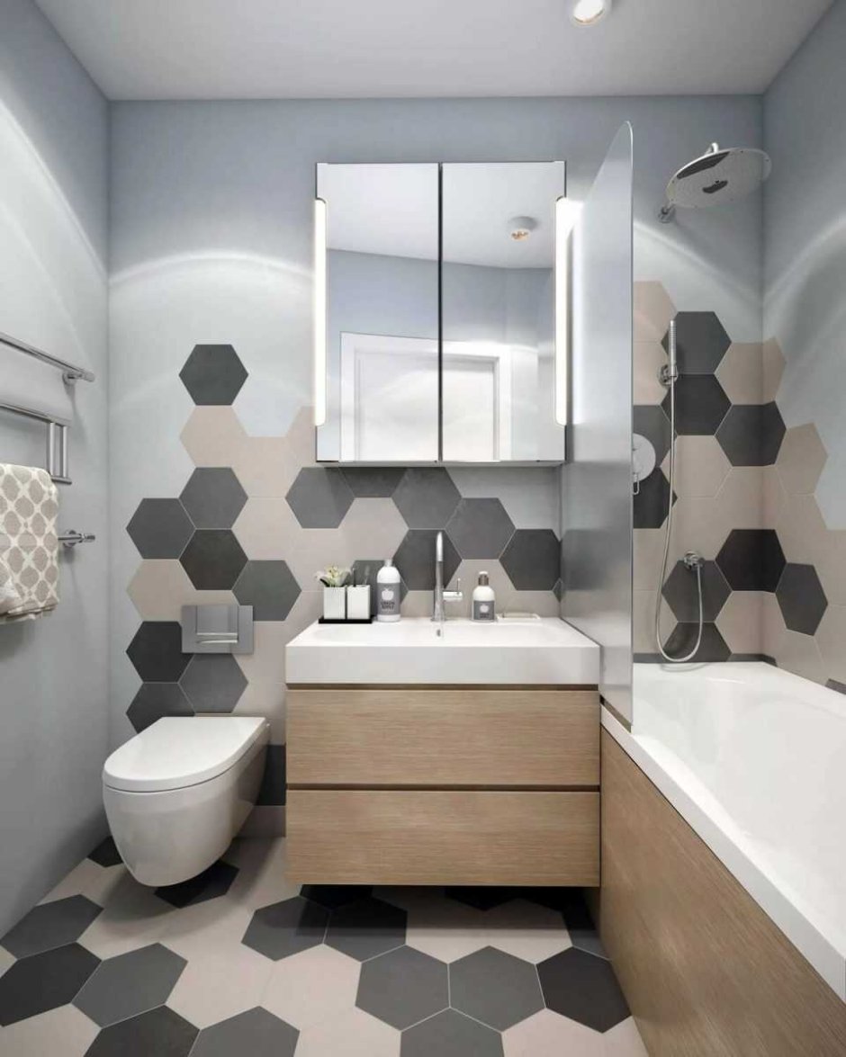 Плитка соты в туалете