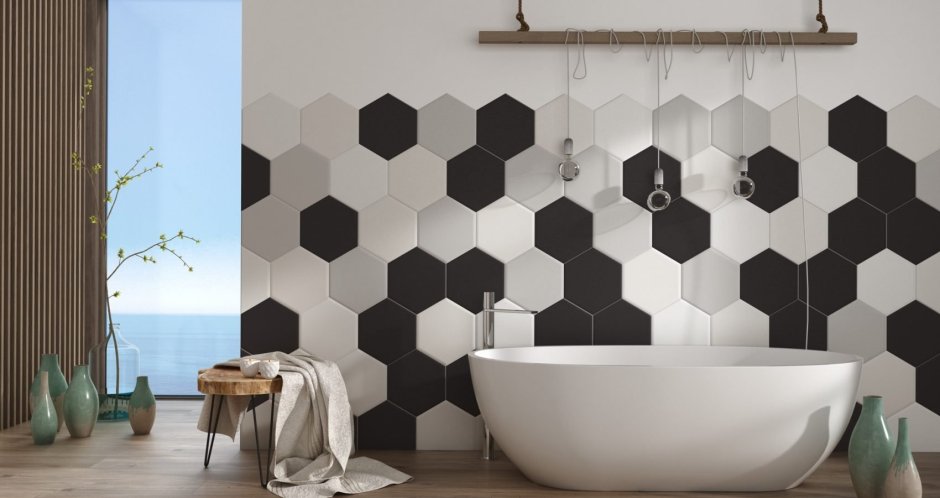 Мозаика Гексагон в ванной