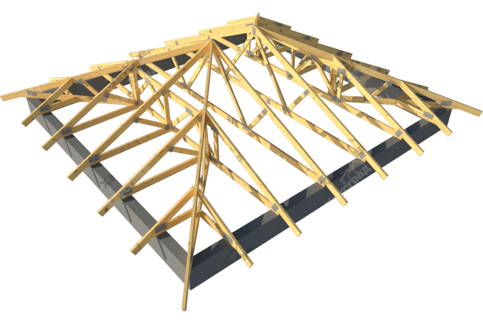 Коньковая ферма вальмовой крыши