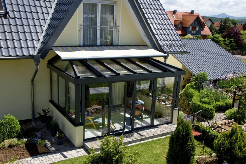 Стеклянная крыша для террасы