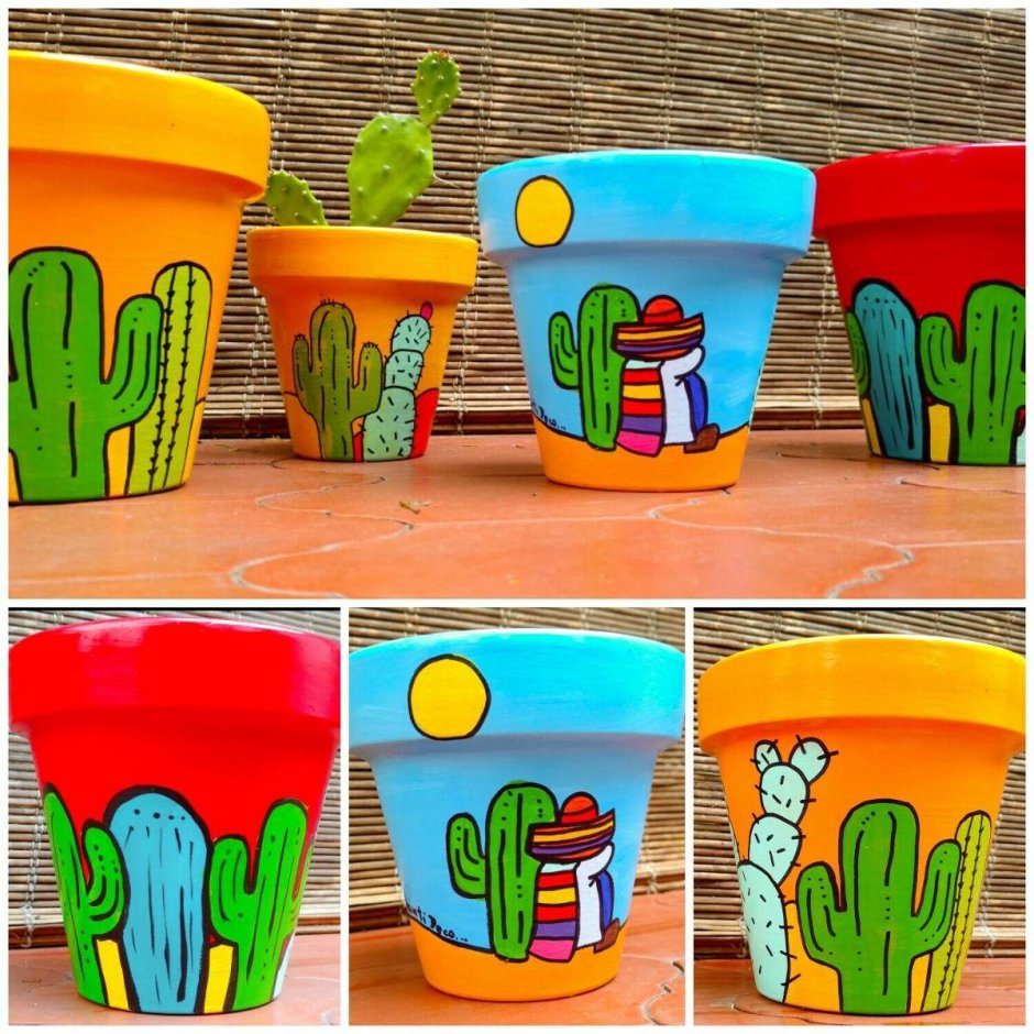 Расписные горшки для цветов