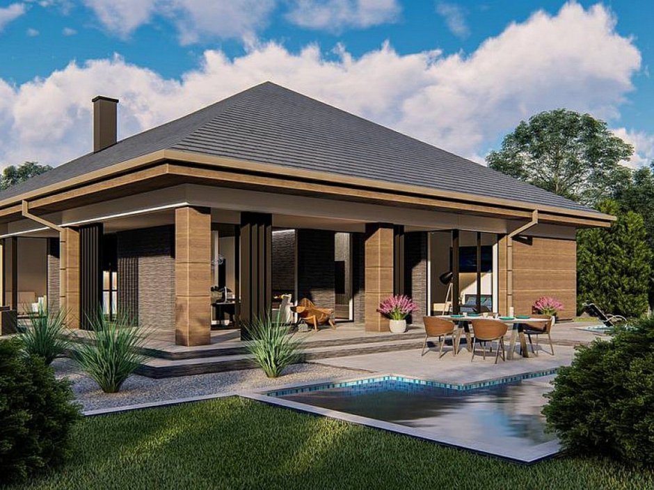 Z500 проекты одноэтажных с террасой