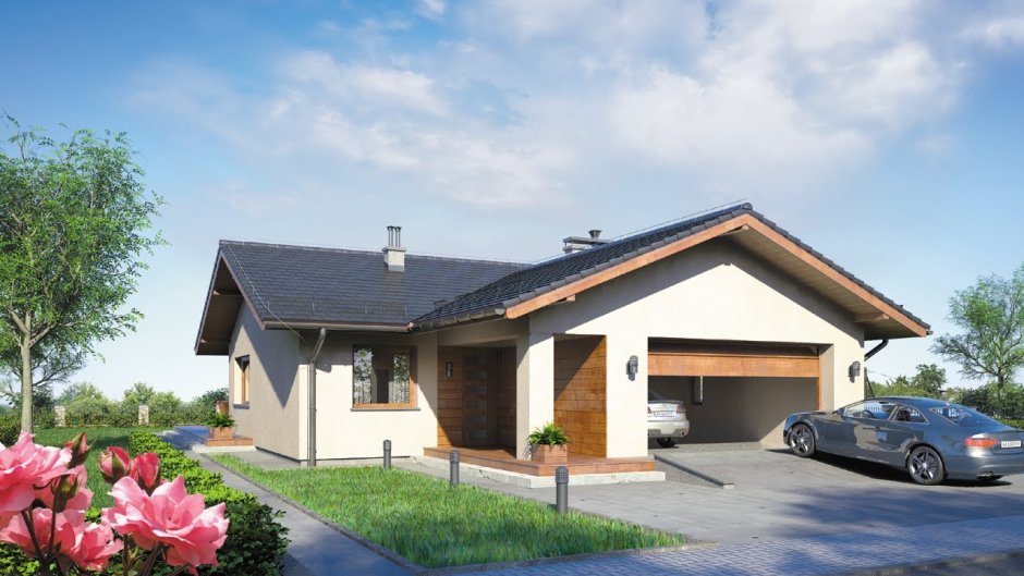 Одноэтажный дом с гаражом