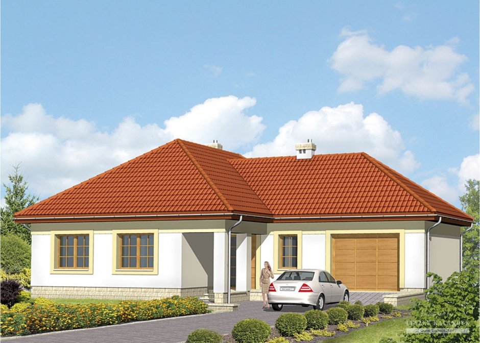 Крыша одноэтажного дома с гаражом