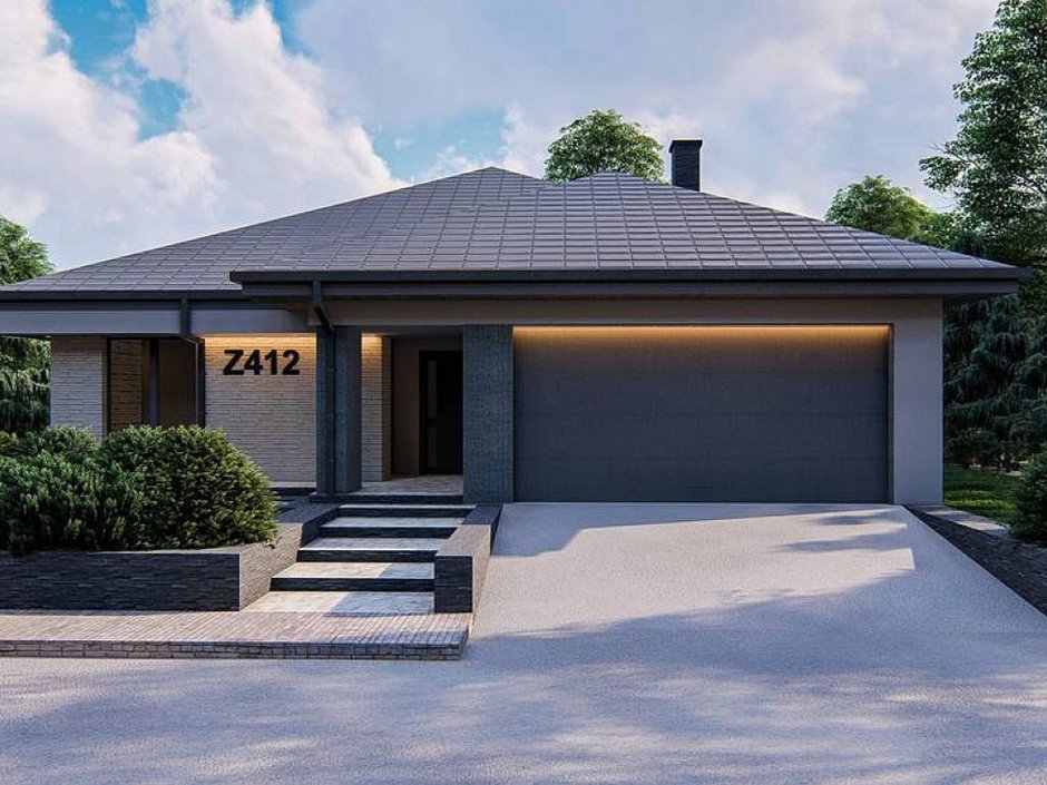 Z500 проекты одноэтажных домов с гаражом на 2 машины