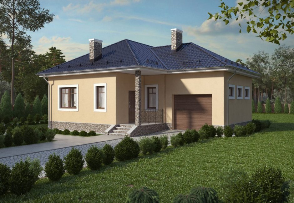 Одноэтажный дом 120 кв с гаражом