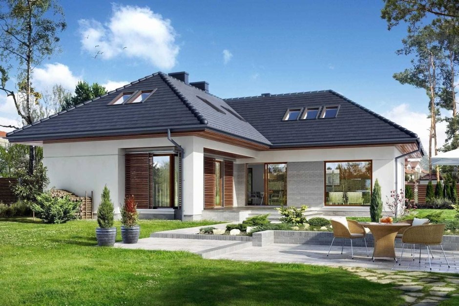 Красивые крыши одноэтажных домов