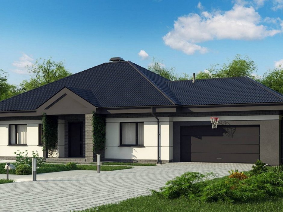 Проект z10 одноэтажный дом с террасой