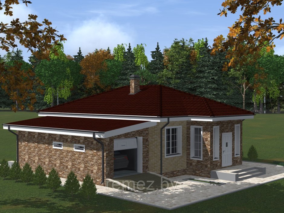 Четырёхскатная крыша с пристойкой