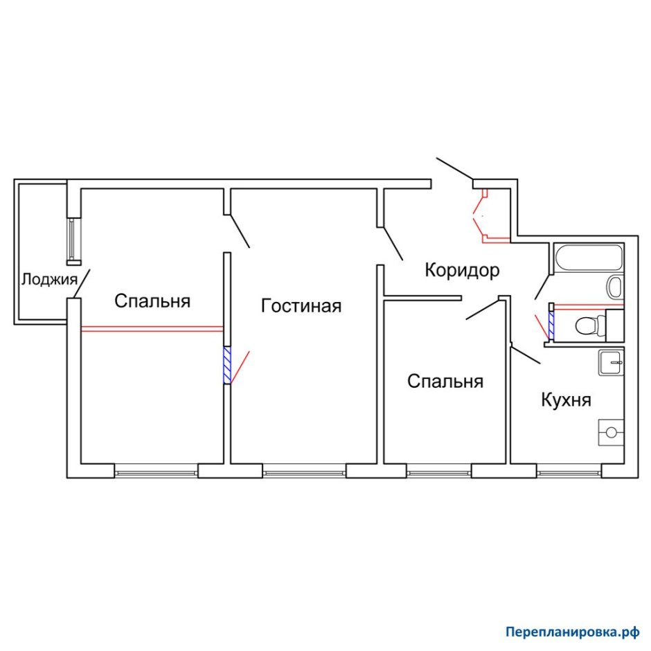 Ii49 четырехкомнатная планировка