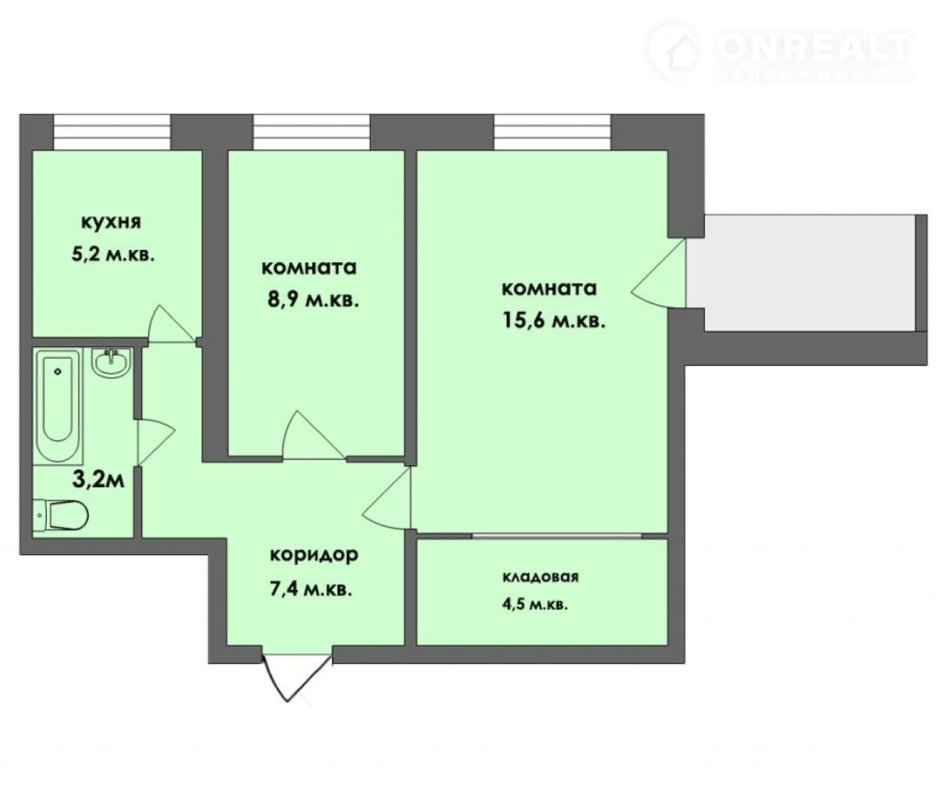 2х комнатная ленинградка планировка
