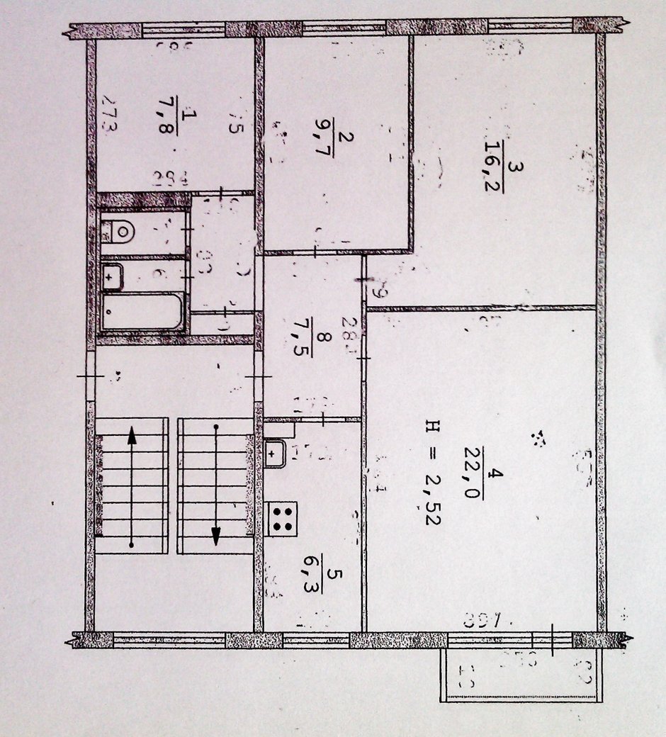 4х комнатная хрущевка планировка