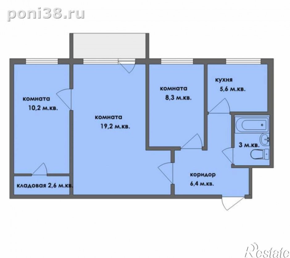 Трехкомнатная хрущевка 56,5 м планировка