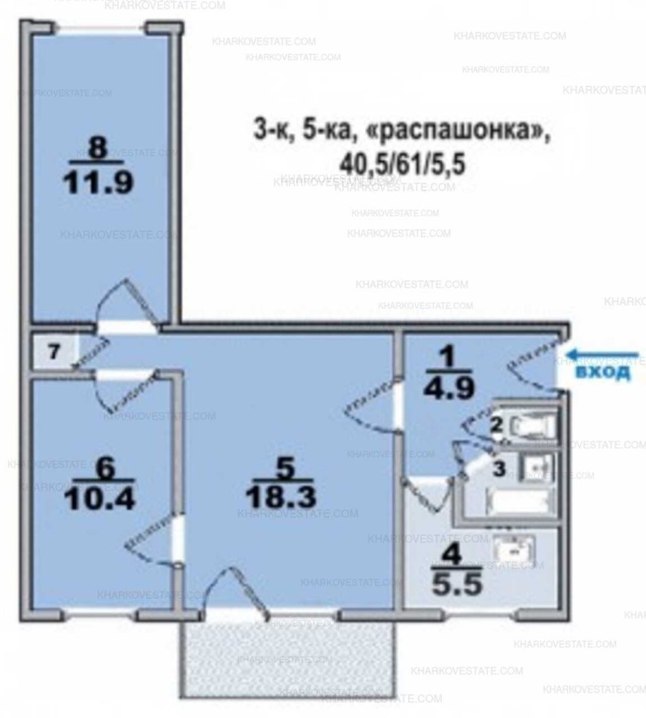 Трехкомнатная распашонка планировка