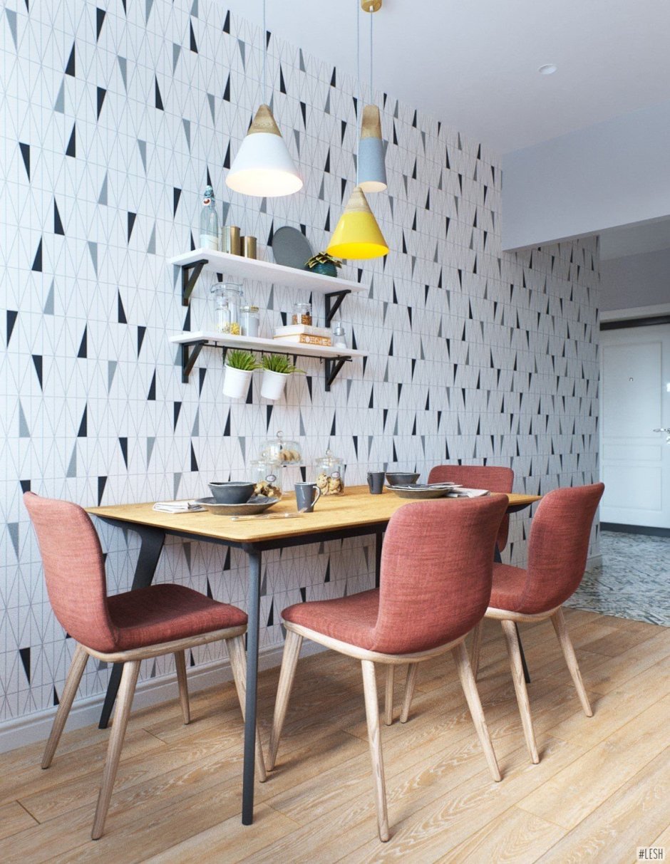 Акцен ная стена на кухне