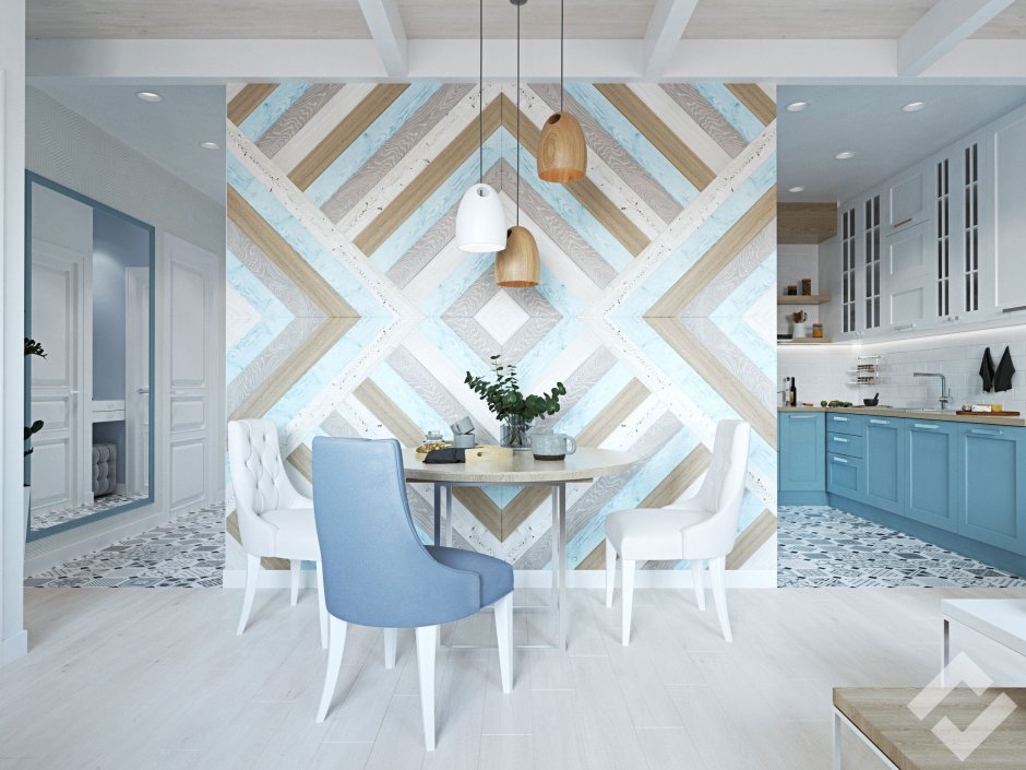 Акцентная стена на кухне