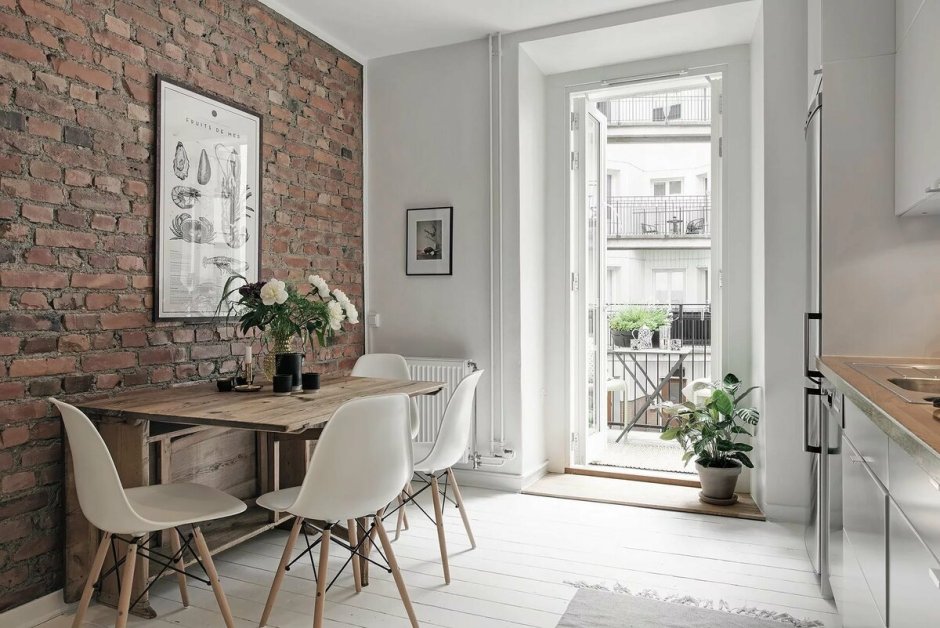 Обеденная зона в скандинавском стиле