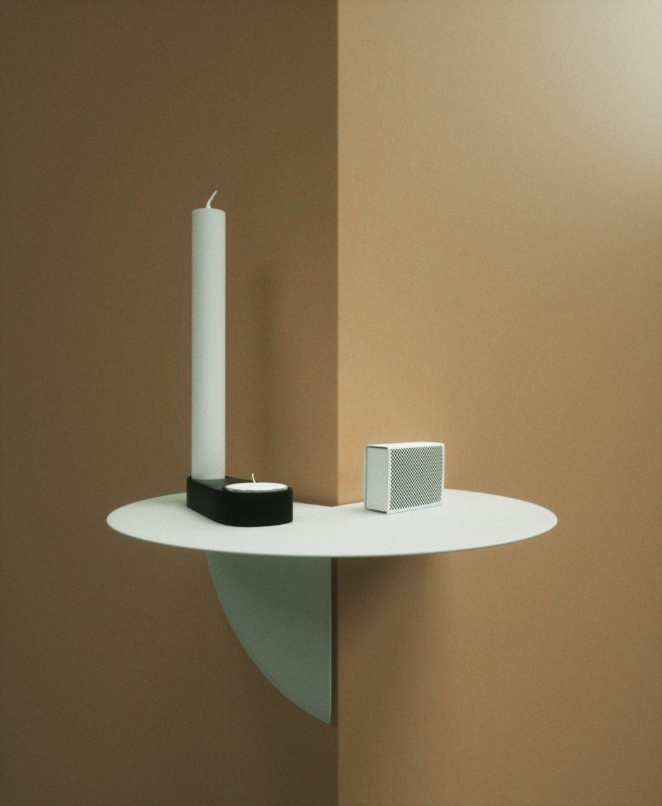 Полка полукруглая настенная угловая