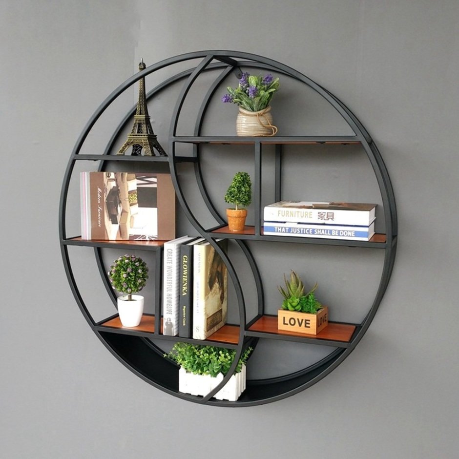 Круглая полка на стену