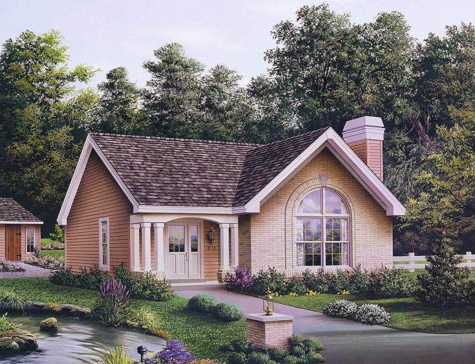 Одноэтажный коттедж в английском стиле