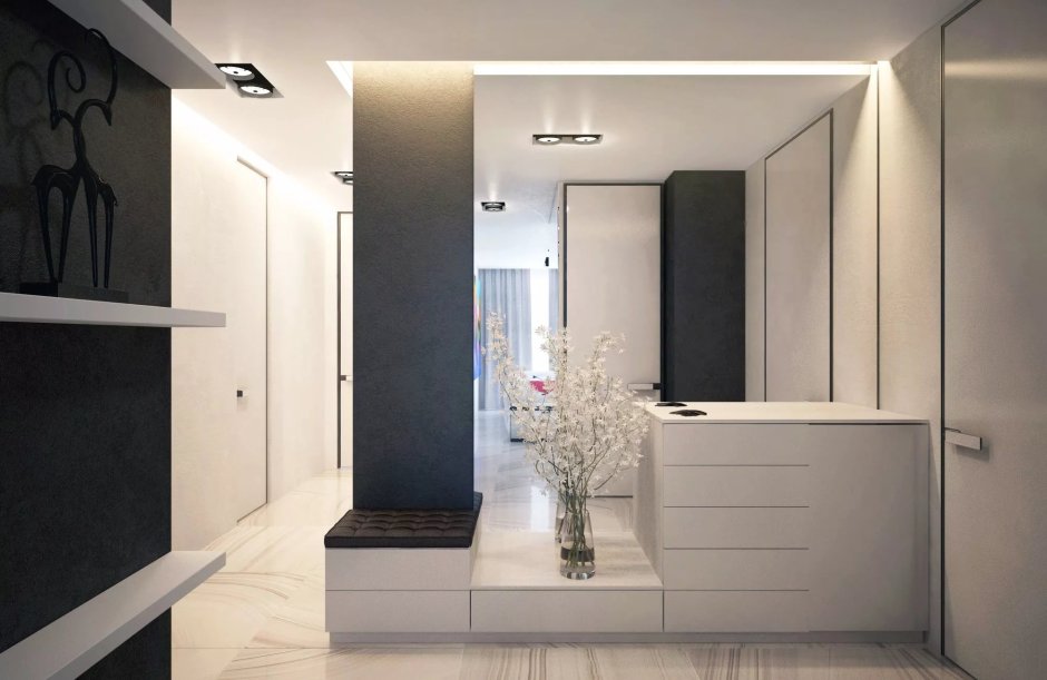 Прихожая в темных тонах