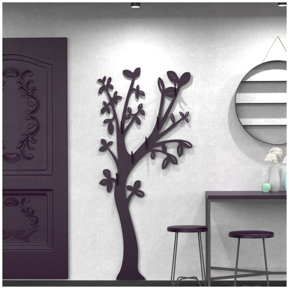 Вешалка в виде дерева на стену