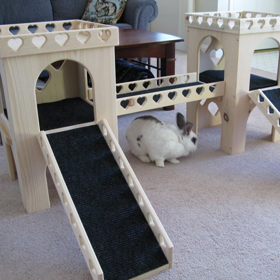 Кролик на кровати