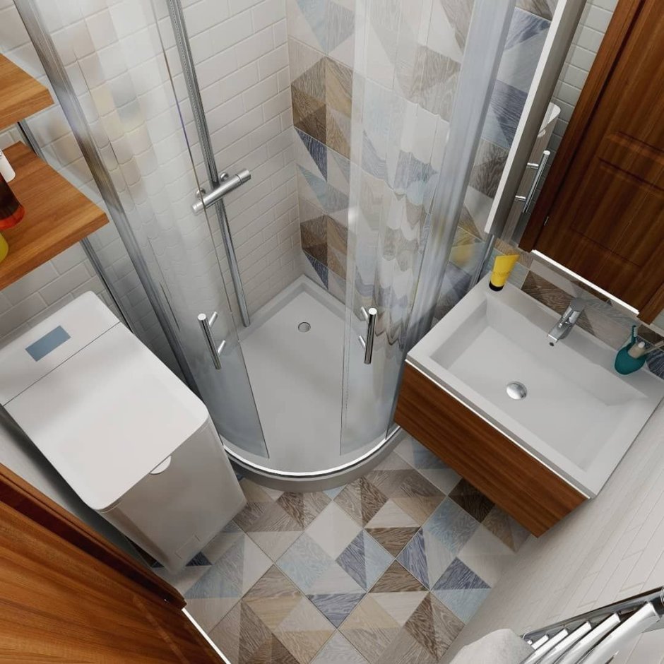 Ванная комната с душевой в хрущевке