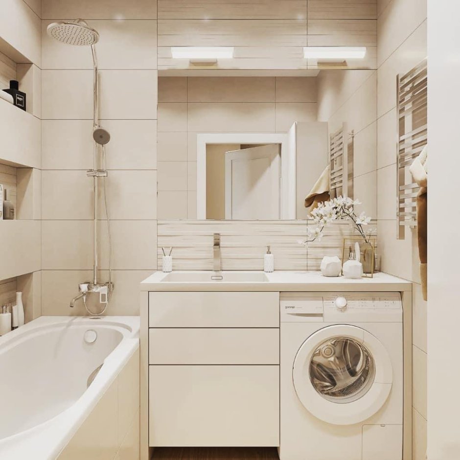 Стиральная машина под раковиной в хрущевке