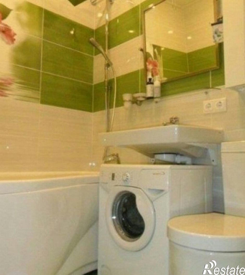 Ванная в хрущевке со стиральной машиной