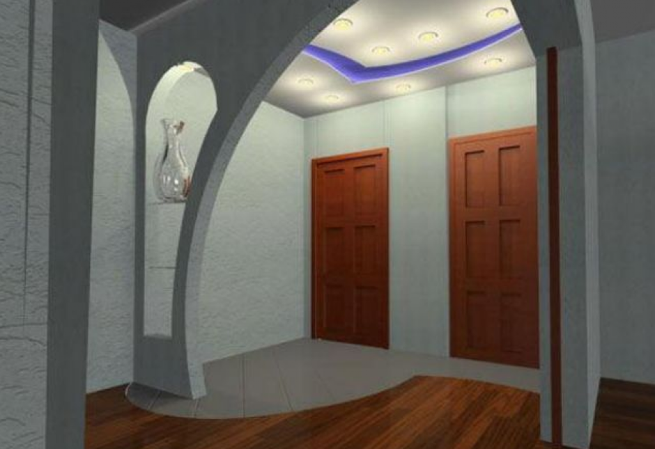 Арка в коридоре из гипсокартона