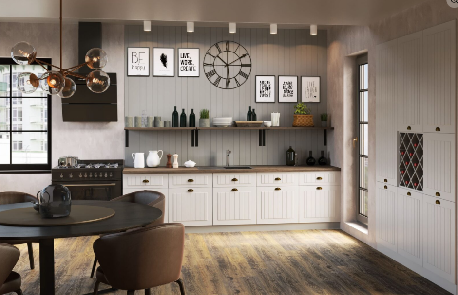 Кухня без верхних шкафчиков