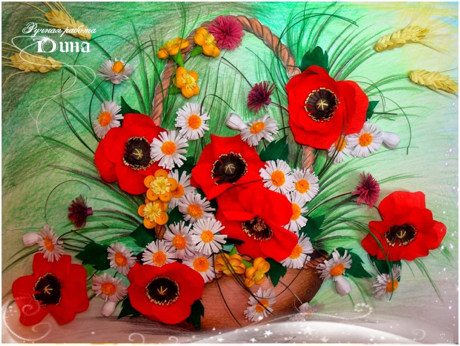 Панно с маками своими руками